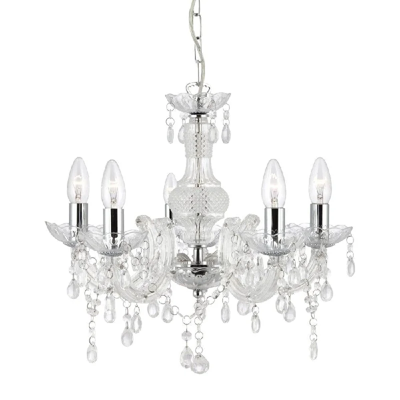 Chandeliers with Sputnik - Style Design for a Futuristic VibeMarie Therese -5 Light Clear Glass/Acrylic Chandelier