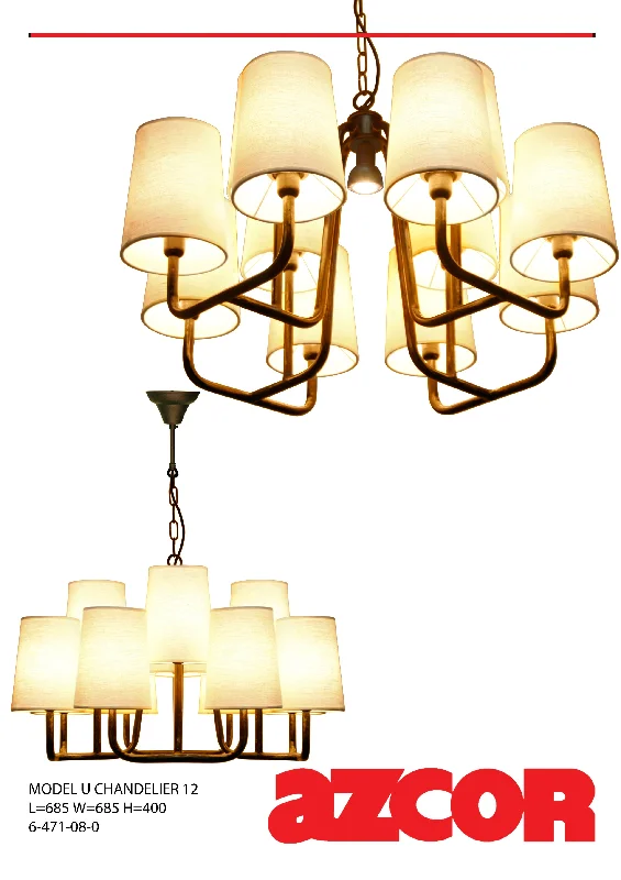 French Country Chandeliers with a Romantic AuraModel-U Chandelier 12