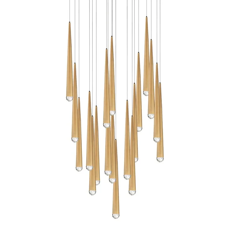 Minimalist Chandeliers for Sleek and Simple InteriorsCascade 21-Light LED Crystal Round Chandelier 3500K