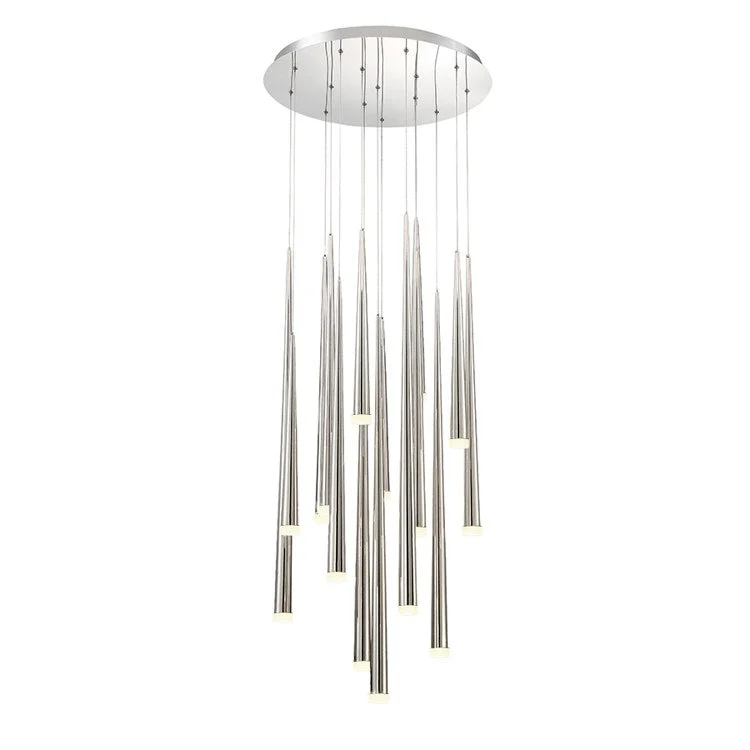 Chandeliers with Murano Glass for a High - End Artistic TouchCascade Fifteen-Light LED Etched Glass Round Chandelier 3500K