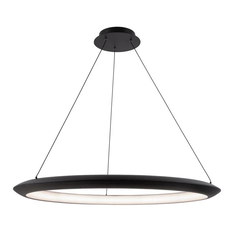 Industrial Iron Chandeliers for Loft - Inspired SpacesThe Ring Single-Light 36" LED Round Pendant 3500K