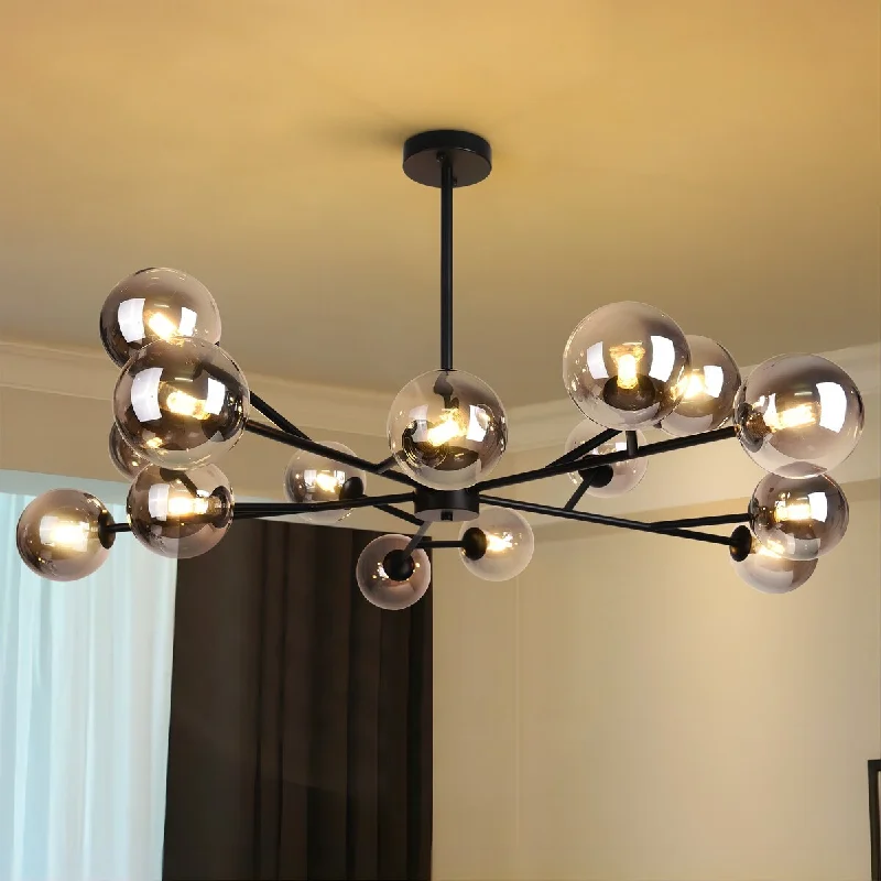 Rustic Wood Chandeliers for Country - Style HousesModern Large Bubble Sputnik Chandelier in Black or Gold for Dining Room