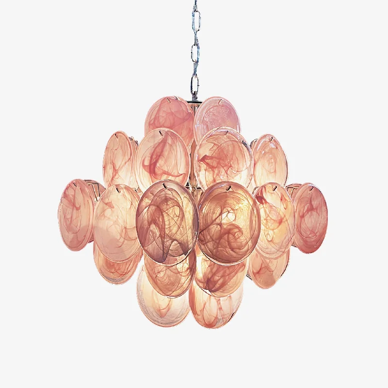 Industrial Iron Chandeliers for Loft - Inspired SpacesMurano Pink Disks Chandelier