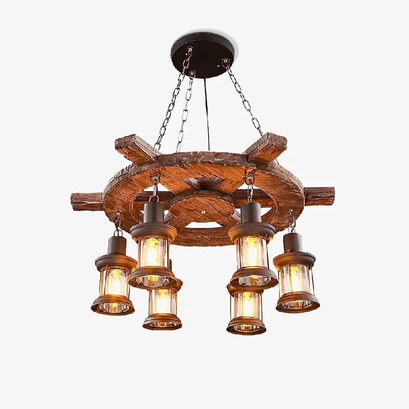 Oversized Chandeliers as a Statement Piece in Living RoomsNautical Industrial Style Wooden Chandelier