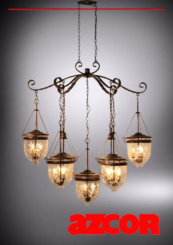 Chandeliers for Low Ceilings to Avoid OvercrowdingNero Antique Oil Chandelier 7 (w/ Metal Cover)