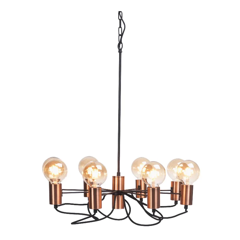 Chandeliers with Murano Glass for a High - End Artistic TouchOaks Lighting Tala 8 Light Matt Copper Chandelier