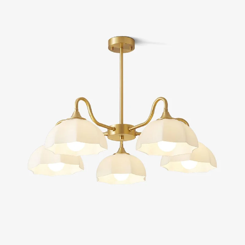 Chandeliers with Frosted Glass for a Softer Light DiffusionOctagonal Glass Bowl Chandelier