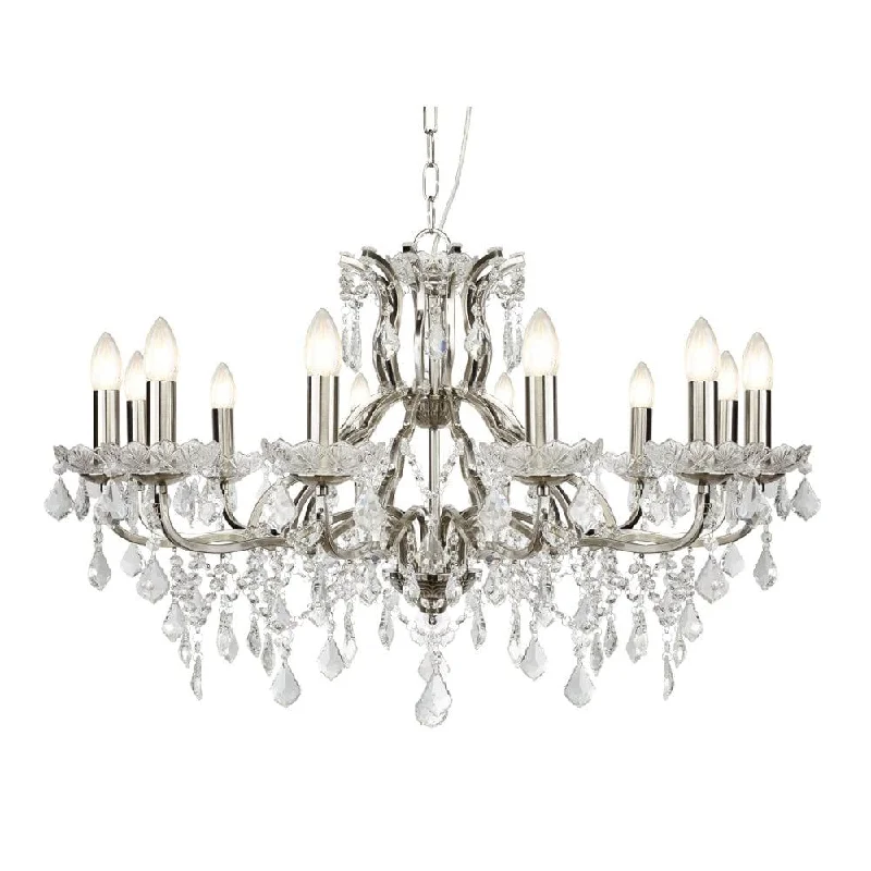 Chandeliers with Clear Crystal for a Sparkling EffectParis 12 Light Silver/Crystal French Style Chandelier