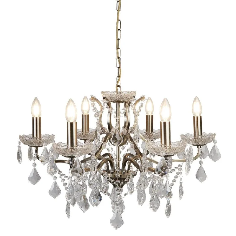 Chandeliers with Pendant Lights for a Stylish LookParis 6 Light Brass/Crystal French Style Chandelier