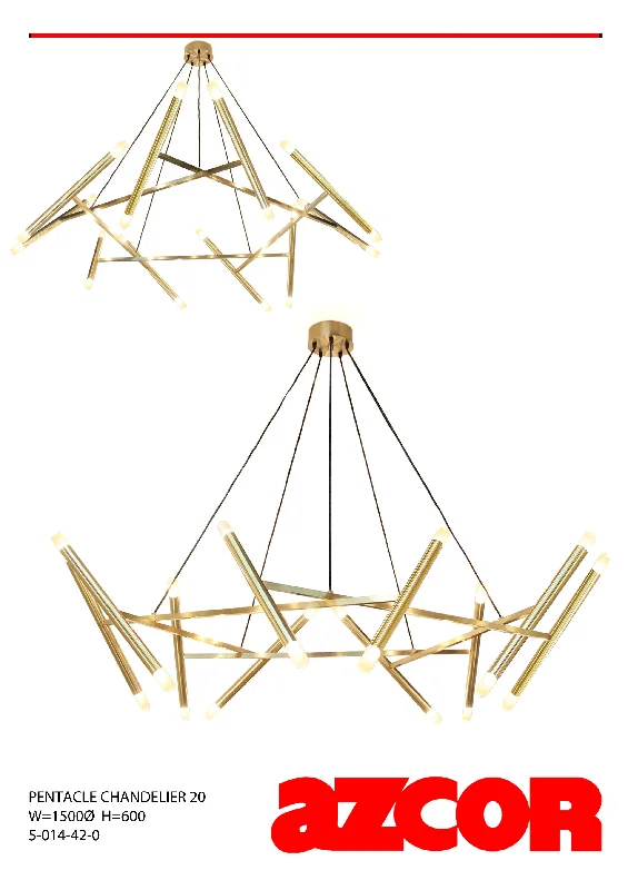 Bohemian - Style Beaded Chandeliers for Eclectic DecorPentacle Chandelier (SS in Brass Finish)