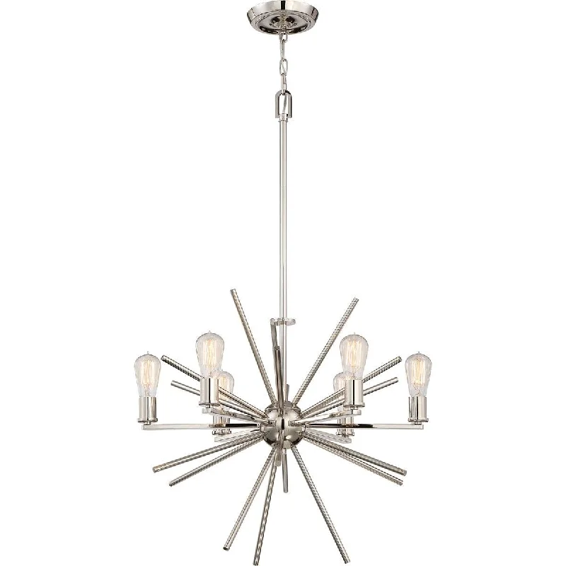 Chandeliers for High Ceilings to Fill Vertical SpaceQuoizel Uptown Carnegie 6 Light Chandelier - Imperial Silver