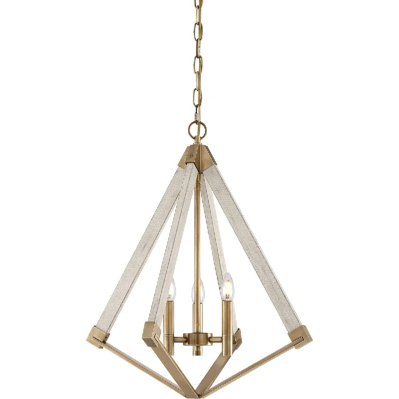 Mini Chandeliers for Adding Charm to Small SpacesQuoizel View Point 3 Light Chandelier - Weathered Brass