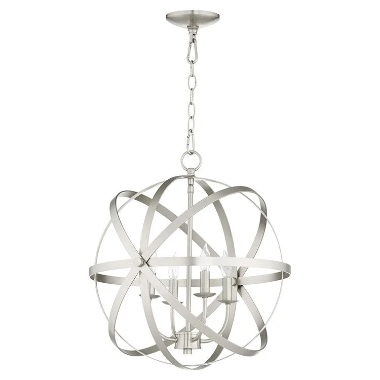 Chandeliers with Metal Frames in Silver FinishCeleste Four-Light Spherical Chandelier