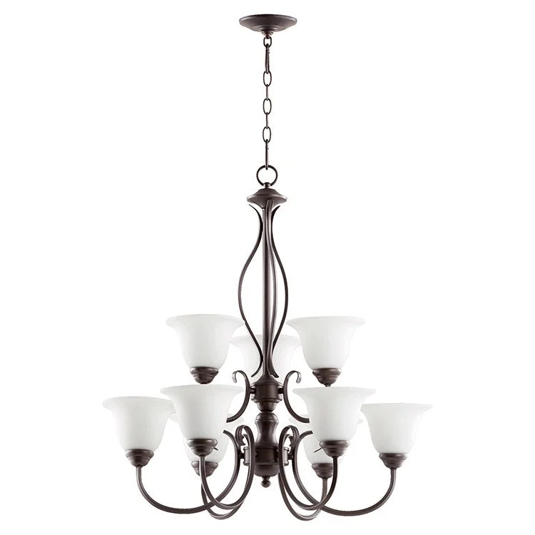 Chandeliers with Murano Glass for a High - End Artistic TouchSpencer Nine-Light Two-Tier Chandelier