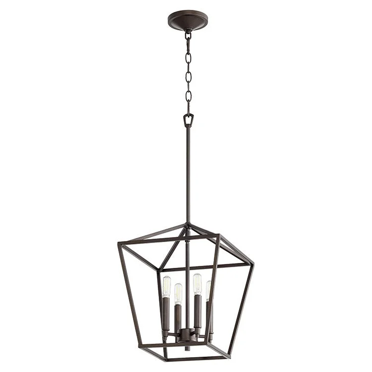 Industrial Iron Chandeliers for Loft - Inspired SpacesGabriel Four-Light Foyer Pendant