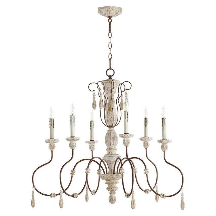 Chandeliers with Adjustable Height for Custom InstallationLa Maison 36" Six-Light Chandelier