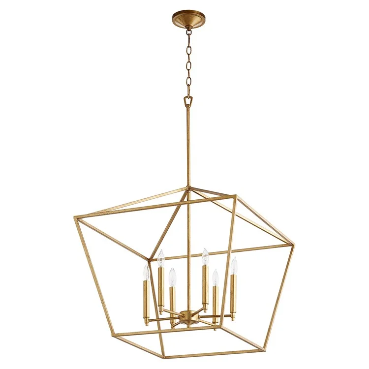 Chandeliers with Metal Frames in Copper FinishGabriel Six-Light Chandelier