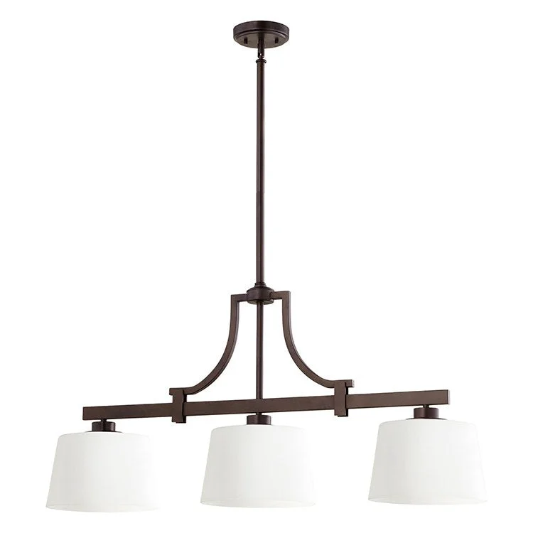 Chandeliers with Metal Frames in Black FinishLancaster Three-Light Island Chandelier