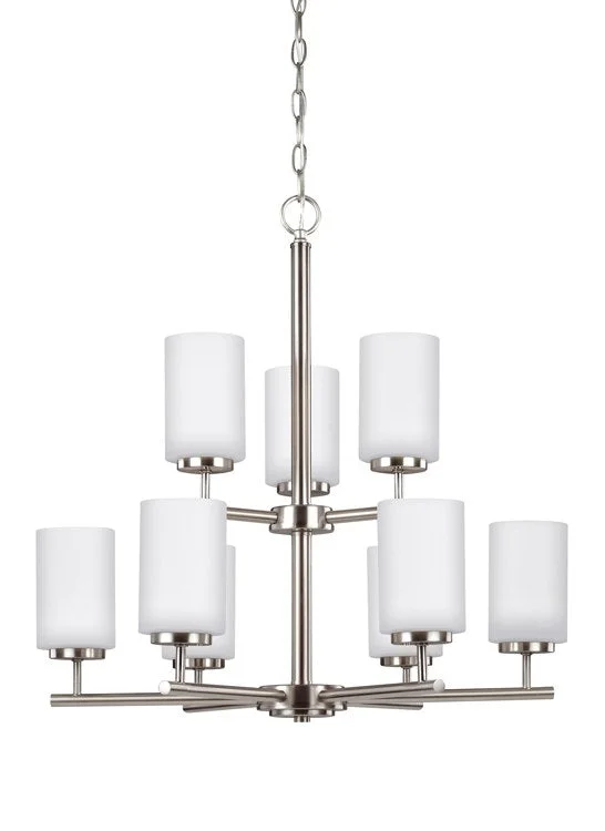 Chandeliers with Murano Glass for a High - End Artistic TouchOslo Nine-Light Two-Tier LED Chandelier