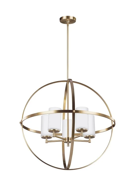 Chandeliers with Frosted Glass for a Softer Light DiffusionAlturas Five-Light LED Chandelier