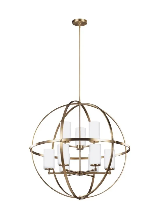 Chandeliers with Metal Frames in Gold FinishAlturas Nine-Light Chandelier