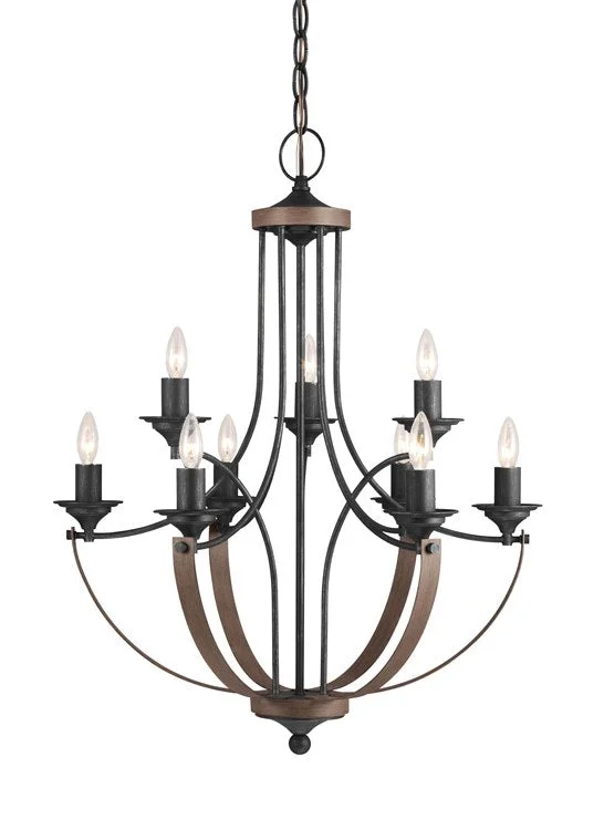 Chandeliers with Adjustable Height for Custom InstallationCorbeille Nine-Light Two-Tier LED Chandelier