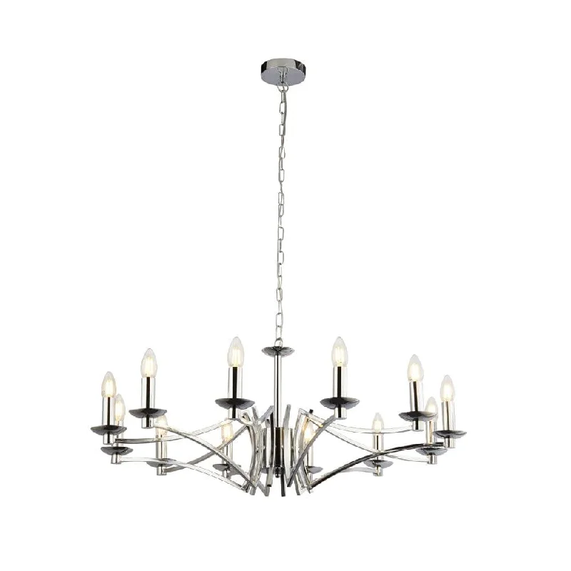 Chandeliers with Pendant Lights for a Stylish LookSearchlight Ascot 12 Light Polished Chrome Chandelier