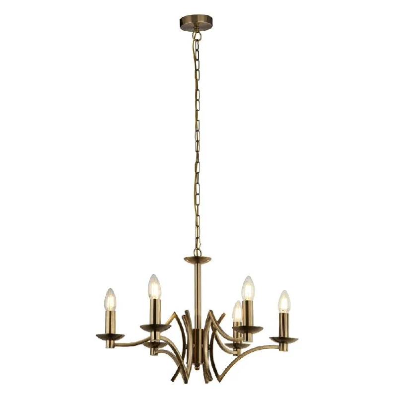 Chandeliers with Sputnik - Style Design for a Futuristic VibeSearchlight Ascot 6 Light Antique Brass Chandelier