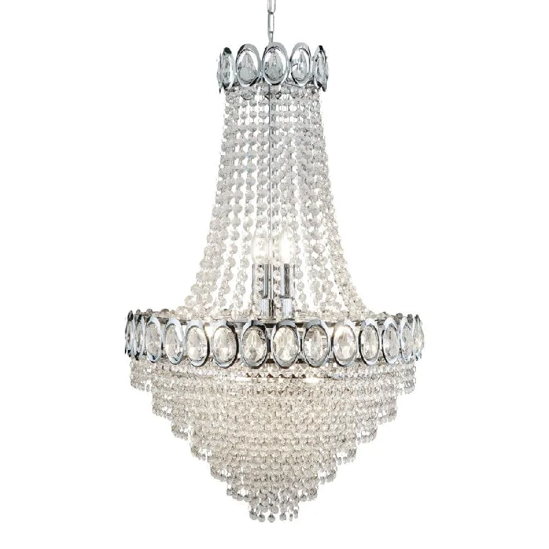 Ceiling - Mounted Chandeliers for Standard CeilingsSearchlight Louis Philipe Crystal 11 Light Chrome Chandelier