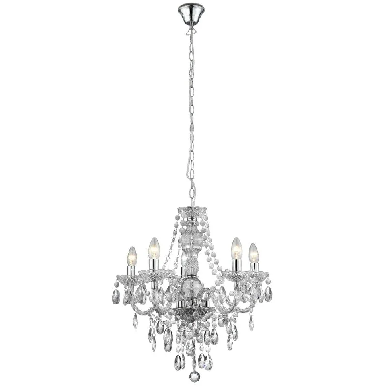 Mini Chandeliers for Adding Charm to Small SpacesSearchlight Marie Therese 5 Light Clear Acrylic Chandelier