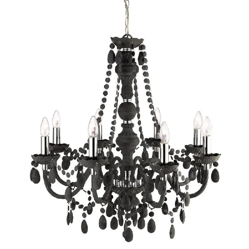 Chandeliers for Low Ceilings to Avoid OvercrowdingSearchlight Marie Therese 8 Light Grey Acrylic Chandelier