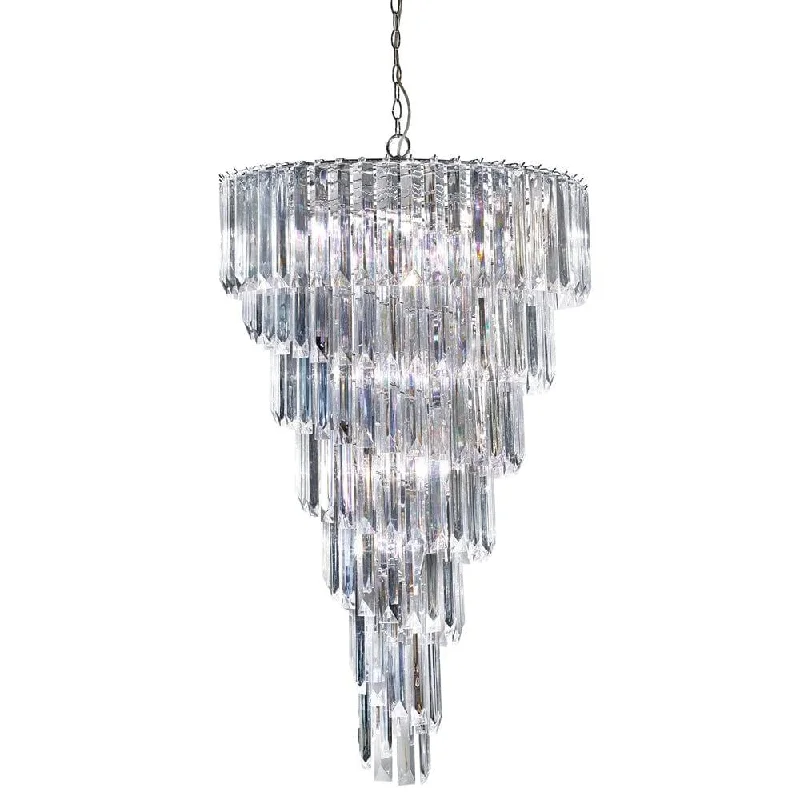 Small Chandeliers for Compact RoomsSigma 9 Light Chrome Chandelier With Clear Acrylic Rods