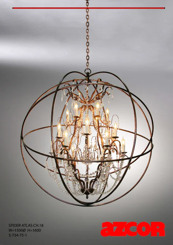 Chandeliers with Pendant Lights for a Stylish LookSpider Atlas Chandelier 18