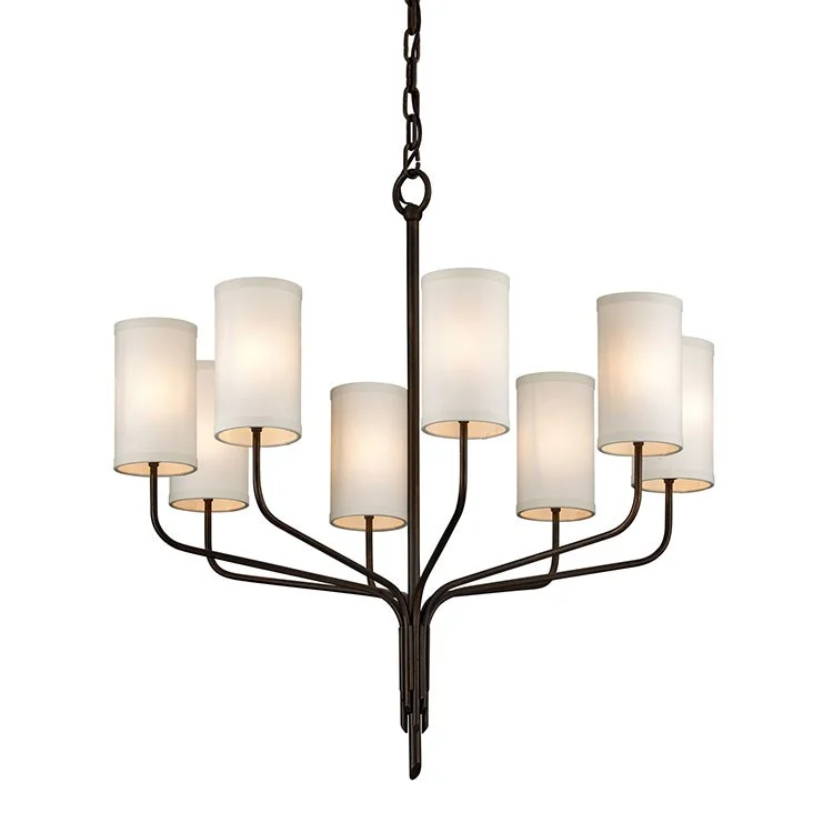 Chandeliers with Metal Frames in Black FinishJuniper Eight-Light Chandelier