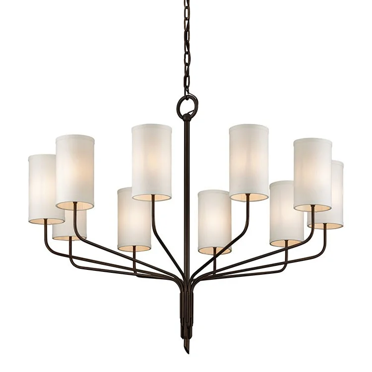 Chandeliers with Frosted Glass for a Softer Light DiffusionJuniper Ten-Light Chandelier