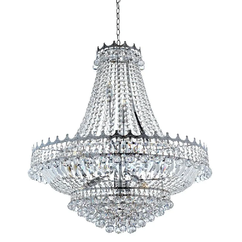 Large Chandeliers for Grand Halls and FoyersVersailles 13 Light Chrome & Clear Crystal Chandelier