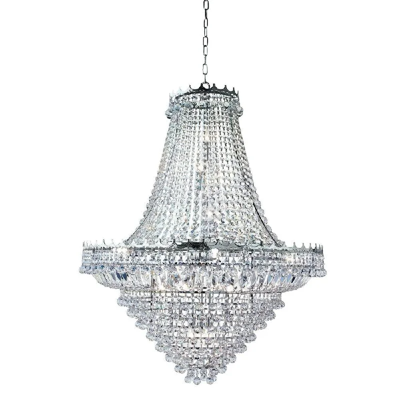 Chandeliers with Murano Glass for a High - End Artistic TouchVersailles -19 Light Chrome & Clear Crystal Chandelier