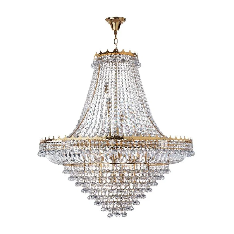 Chandeliers with Adjustable Arms for Directional LightingVersailles -19 Light Gold & Clear Crystal Chandelier