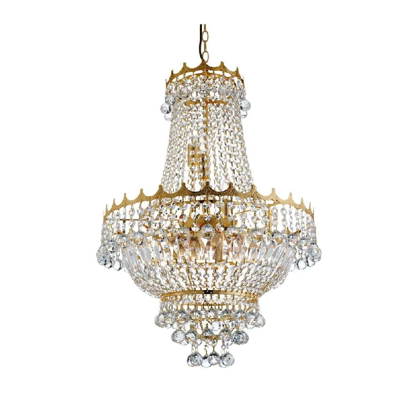 LED Chandeliers for Energy - Efficient LightingVersailles 9 Light Gold & Crystal Cut Jewels Chandelier