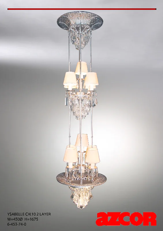 Ceiling - Mounted Chandeliers for Standard CeilingsYsabelle Chandelier 10