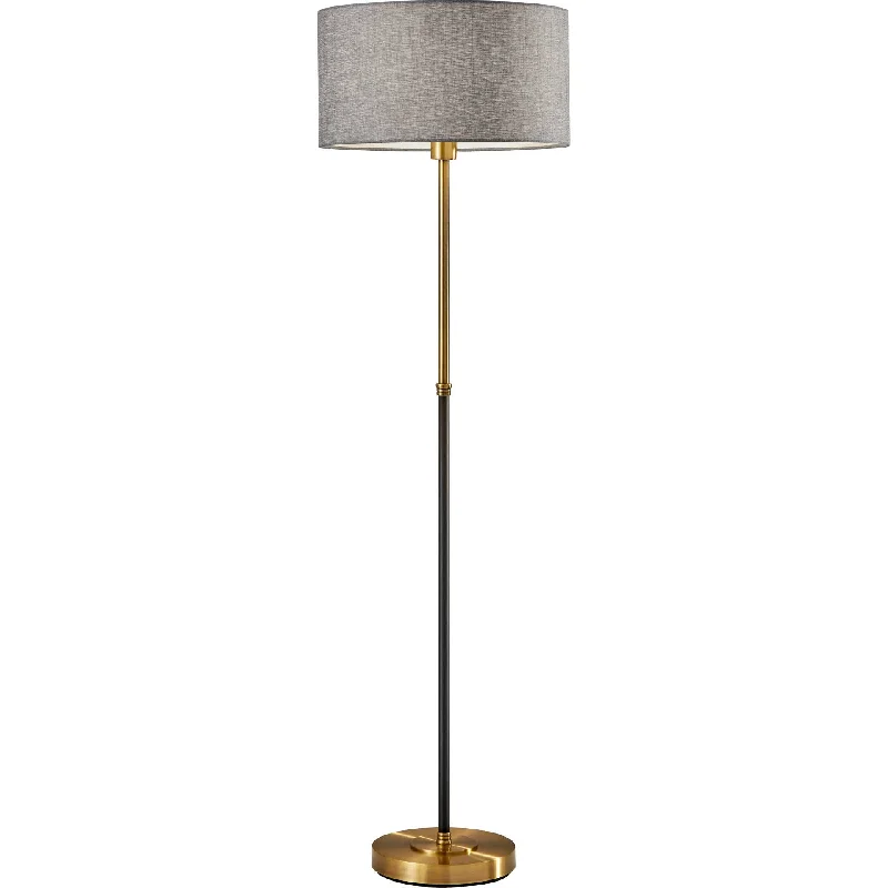 Fabric Floor Lamp with a Linen Shade for a Relaxed AestheticBegles Floor Lamp Black/Antique Brass