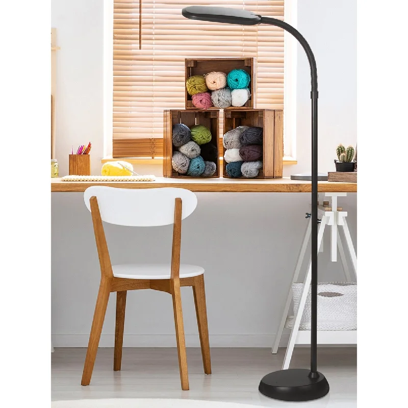 Glass Floor Lamp with Frosted Shades for Soft Diffused LightBrightech Litespan Slim 55 in. Havana Brown Industrial Dimmable and Color Temperature Adjustable LED Floor Lamp