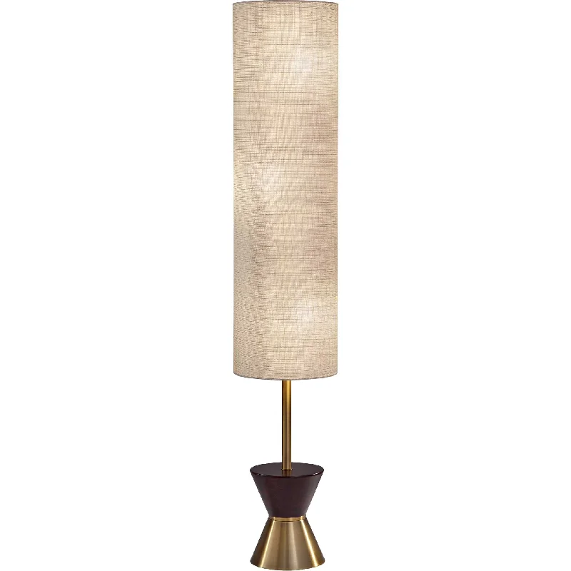 Industrial Style Floor Lamp with Exposed Bulbs for Loft ApartmentsCannet Floor Lantern Brass/Walnut