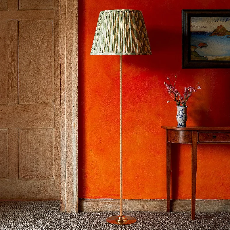 Industrial Style Floor Lamp with Exposed Bulbs for Loft ApartmentsColombari standing lamp in brass and cane