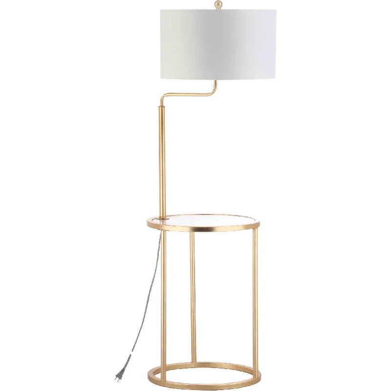 Fabric Floor Lamp with a Linen Shade for a Relaxed AestheticCristian Floor Lamp Side Table