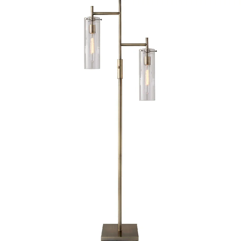 Industrial Style Floor Lamp with Exposed Bulbs for Loft ApartmentsDenis Floor Lamp Brass