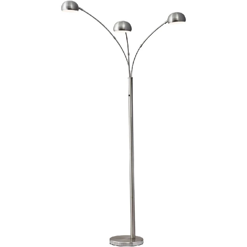 Industrial Style Floor Lamp with Exposed Bulbs for Loft ApartmentsDoral Arc Lamp Brushed Steel