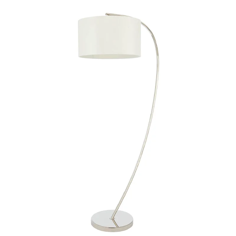 Glass Floor Lamp with Frosted Shades for Soft Diffused LightElegant Arched Floor Lamp, Nickel - ID 12151