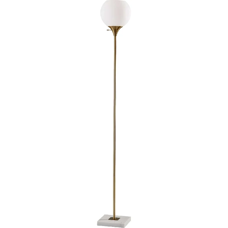 USB Charging Port Floor Lamp for Convenient Device ChargingFife Torchiere Antique Brass