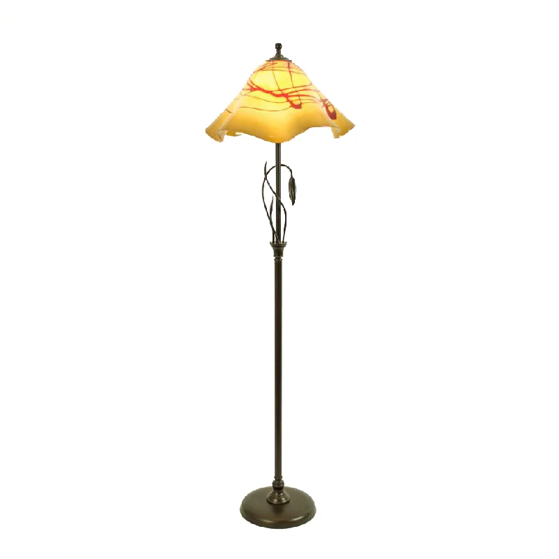 Glass Floor Lamp with Frosted Shades for Soft Diffused LightForged Leaves Floor Lamp